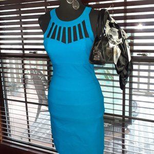 Blue Form Fitting Cocktail Dress